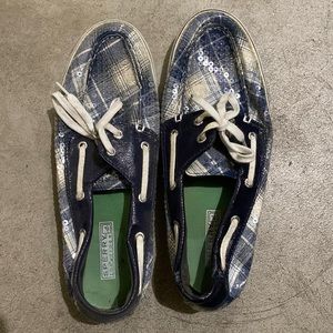 Sperry Plaid Sequin Boat Shoes